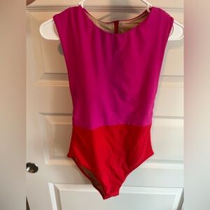 Pink and Red Colorblock Summersalt One Piece Swimsuit